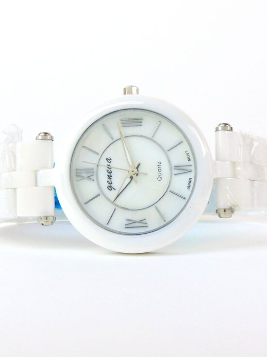 Geneva Women’s Ceramic Bracelet Watch – 34mm Case –Gun Black or White + Gift Box main image 7